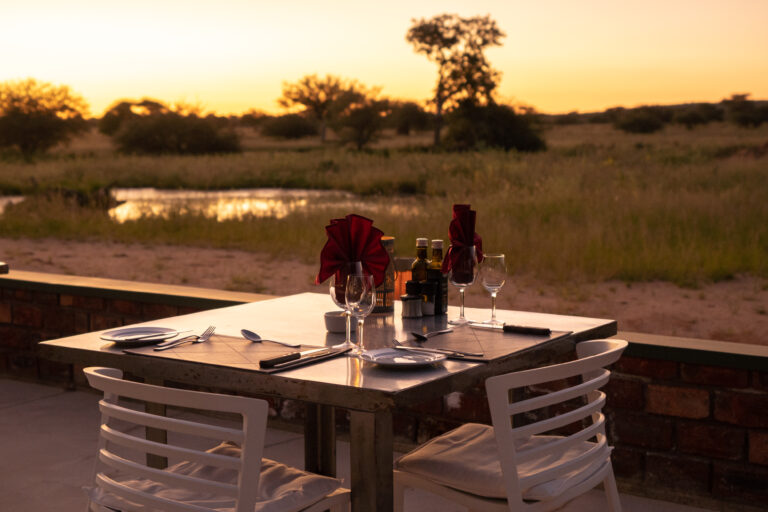 A decorated table at the Okonjima Plains Camp.