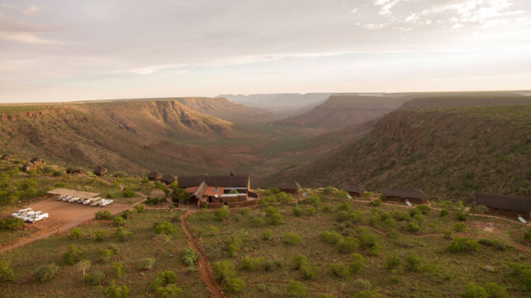 An aerial view of the Grootberg Lodge.